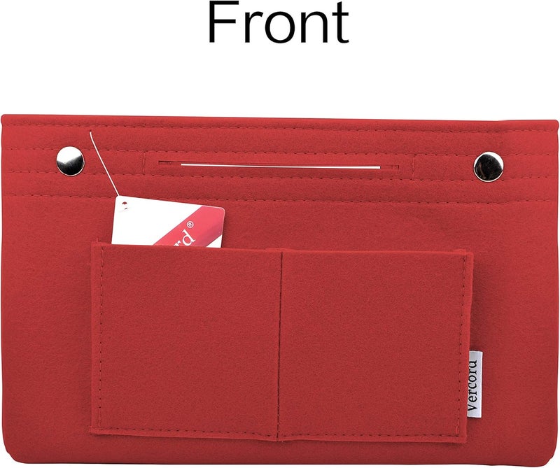 Vercord Felt Purse Tote Organizer Insert Divider Inside Handbag for Women Medium Burgundy - Image 3